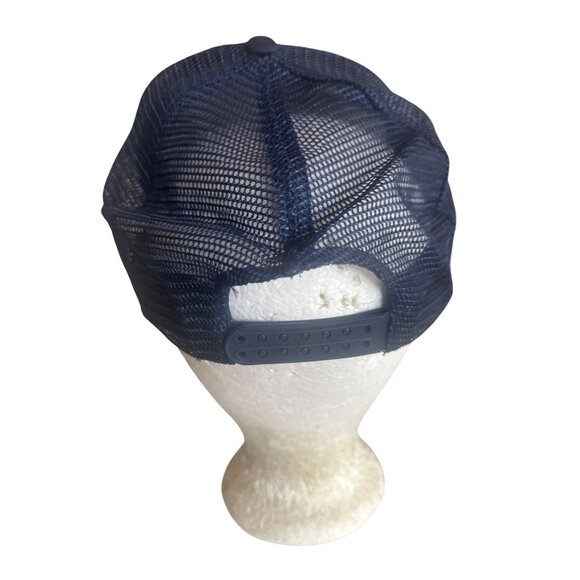 Vintage Navy Blue Foam Trucker Hat Snapback & Funny Quote Old Age Grandpa - Picture 3 of 5